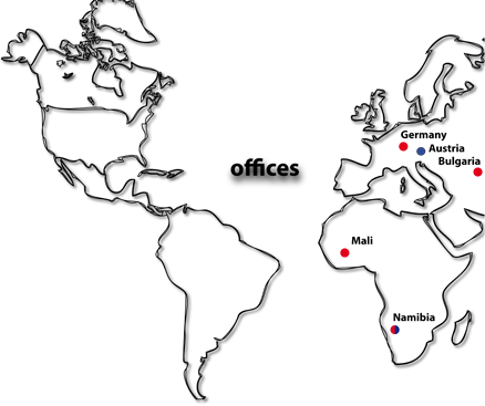 world map with office locations